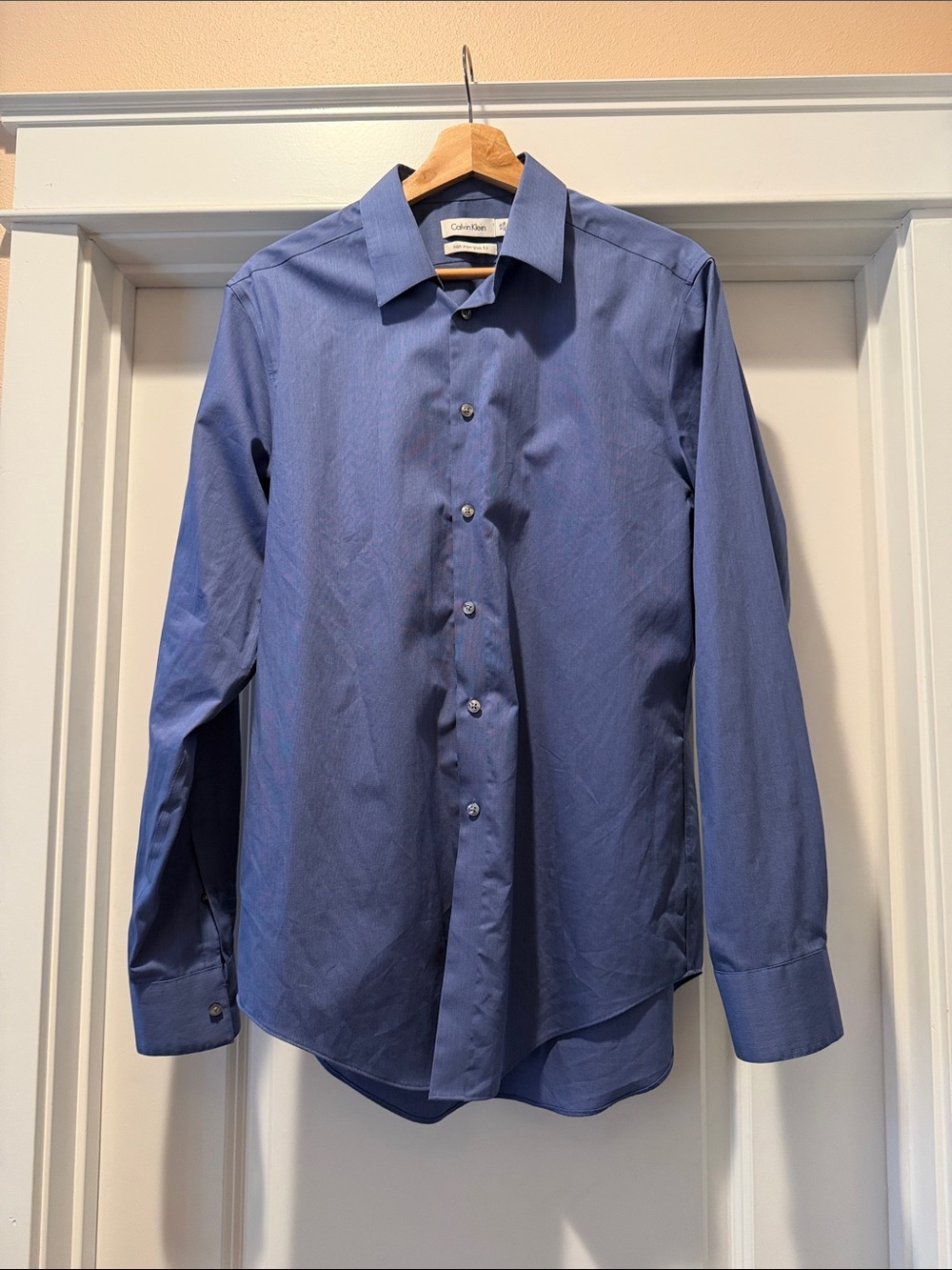Calvin Klein Men's Royal Blue Textured Dress Shirt
